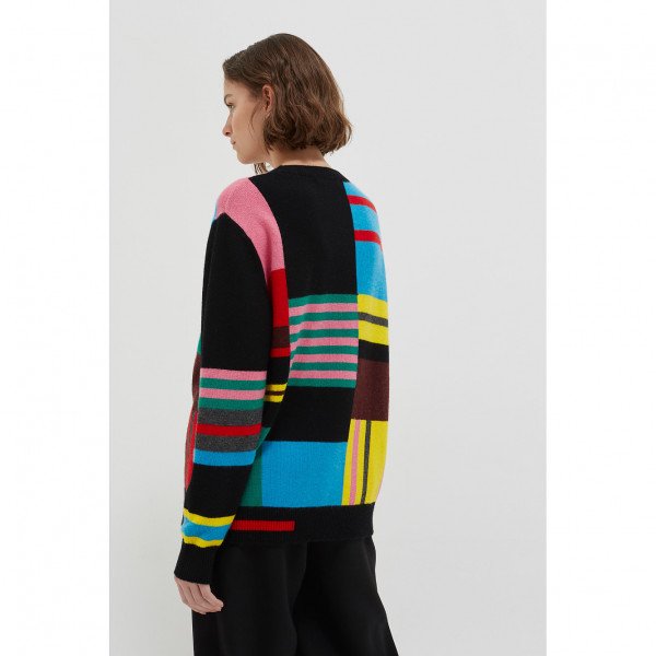 Chinti and Parker Multicolour Eccentric Wool-Cashmere Sweater