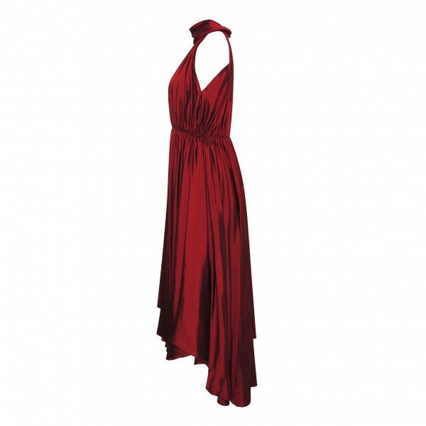 Dennis Basso Halter Neck Silk Dress