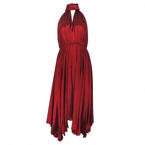 Dennis Basso Halter Neck Silk Dress