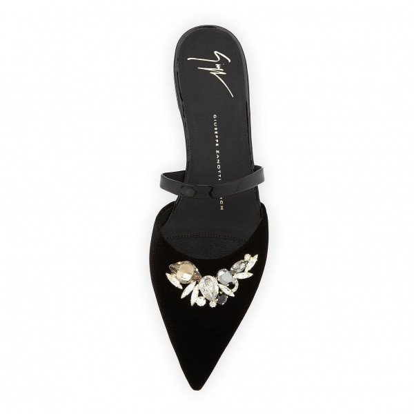 Giuseppe Zanotti Crystal-Embellished Velvet Slides