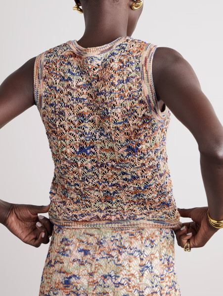 ZIMMERMANN Wylie Open Knit Cotton Tank Top