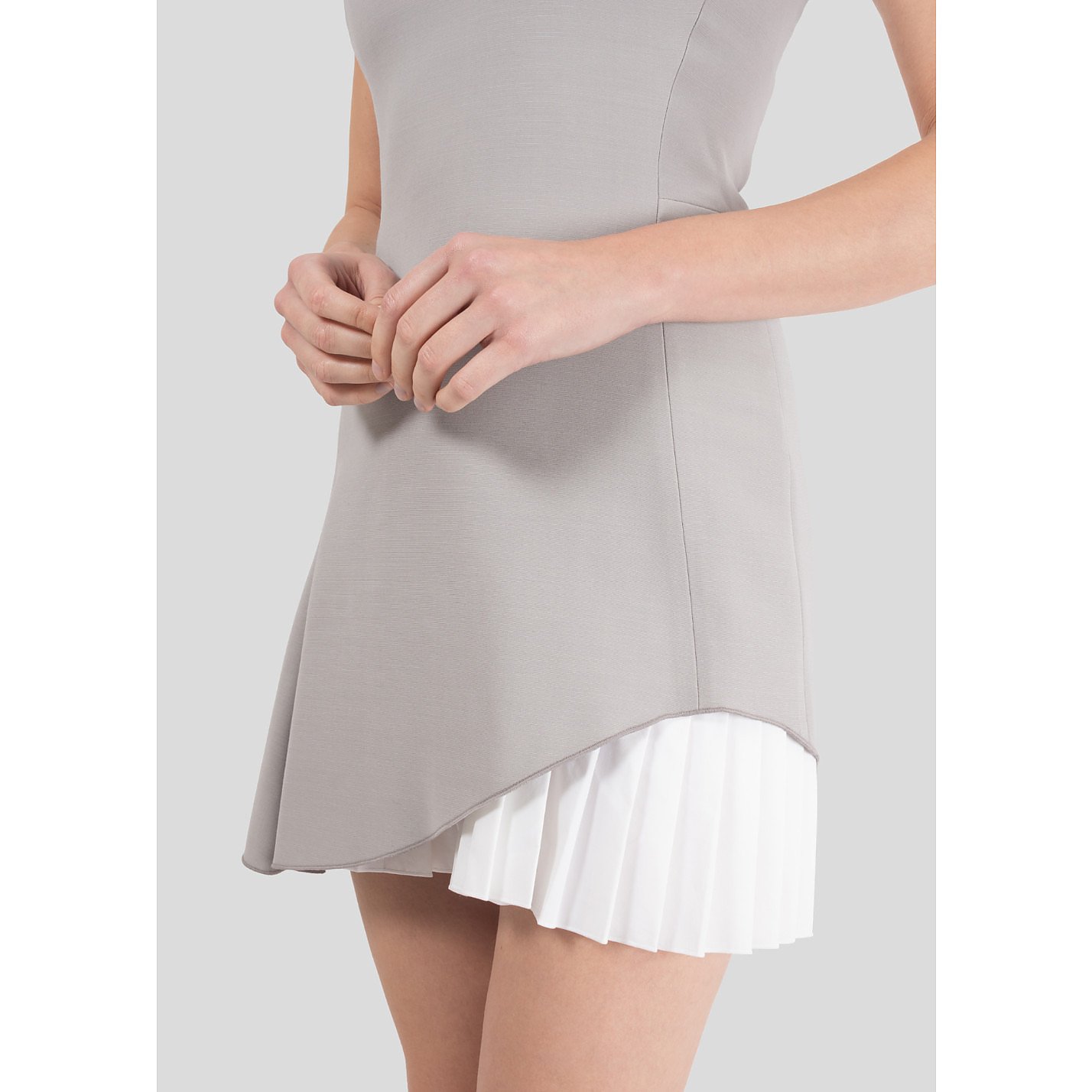 Victoria Beckham Short Sleeve Pleated Mini Dress