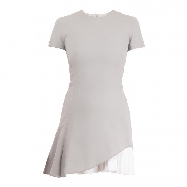 Victoria Beckham Short Sleeve Pleated Mini Dress