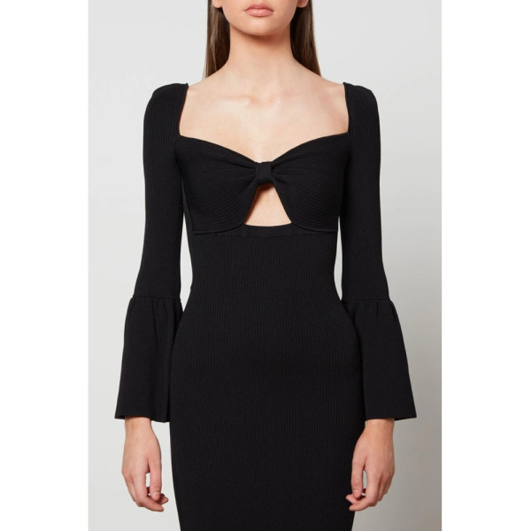 Self-Portrait Cut Out Ribbed Midi Dress