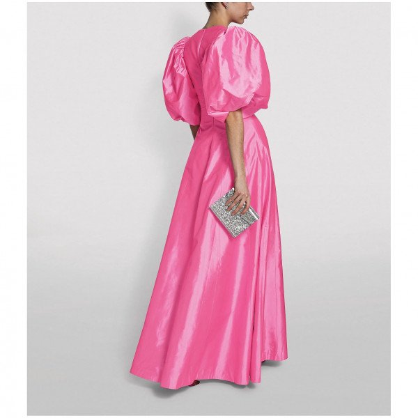 Rasario Puff-Sleeved Silk Gown
