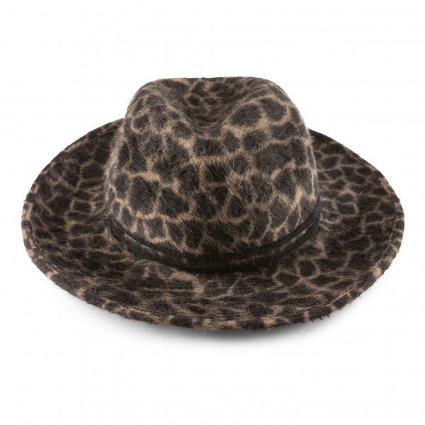 Nicola De Selincourt Giraffe Print Felt Trilby Hat