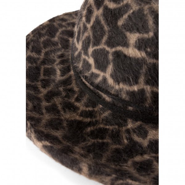 Nicola De Selincourt Giraffe Print Felt Trilby Hat