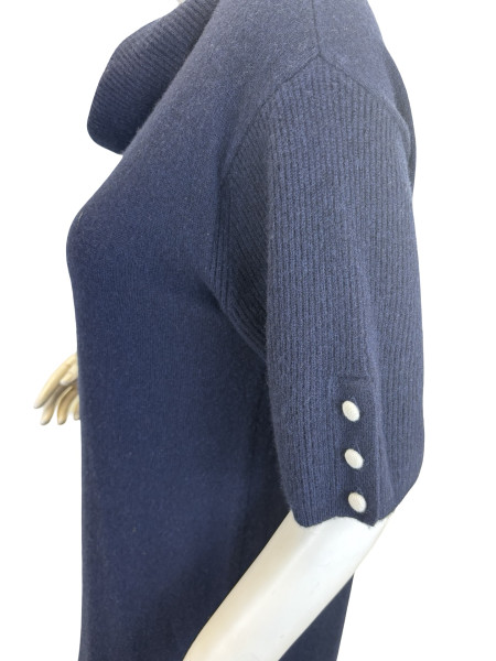 Max Mara Turtleneck Knit Dress - Blue