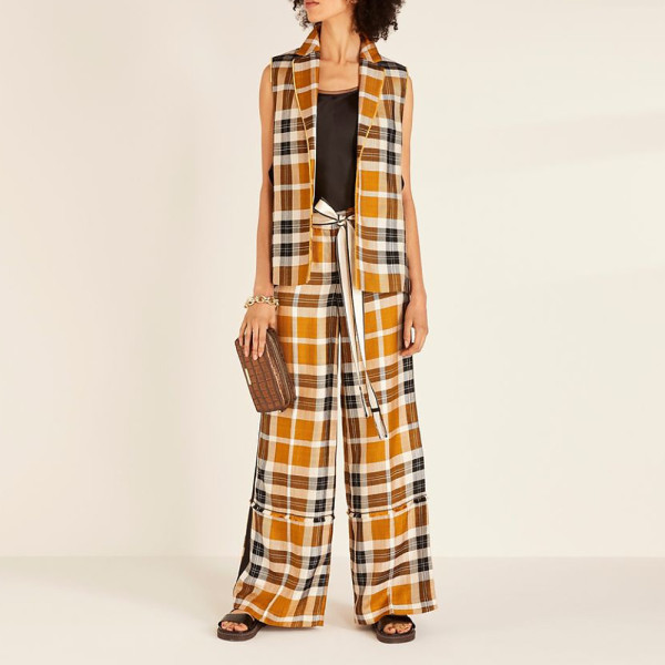 Amanda Wakeley Check Sleeveless Jacket