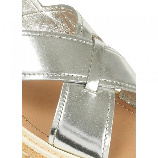 PRADA Metallic Wedge Sandals