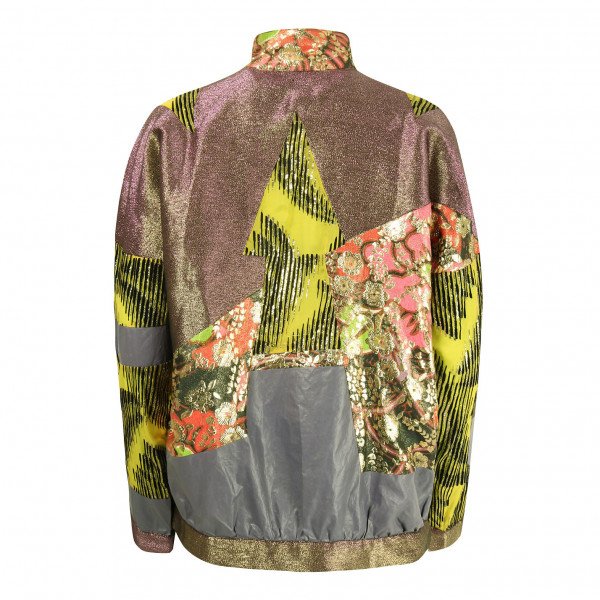 Haniko Metallic Patchwork Bomber Jacket