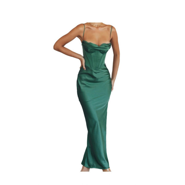 HOUSE OF CB Charmaine Forest Corset Maxi Dress