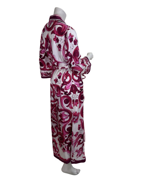 DOLCE & GABBANA Dolce and Gabbana Long Majolica Print Twill Dress