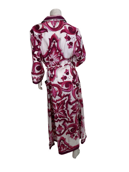 DOLCE & GABBANA Dolce and Gabbana Long Majolica Print Twill Dress
