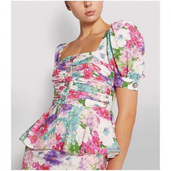 Alessandra Rich Floral Midi Dress