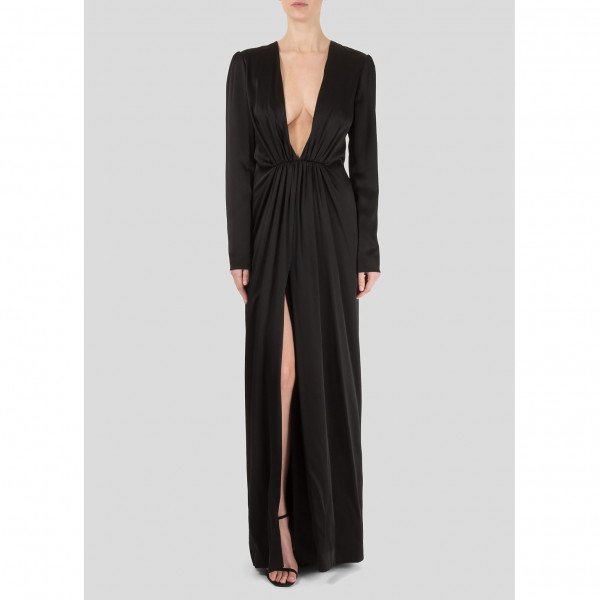 Rent Buy Saint Laurent Plunging V-Neck Gown | MY WARDROBE HQ Rent Buy Saint Laurent Plunging V-Neck Gown | MY WARDROBE HQ