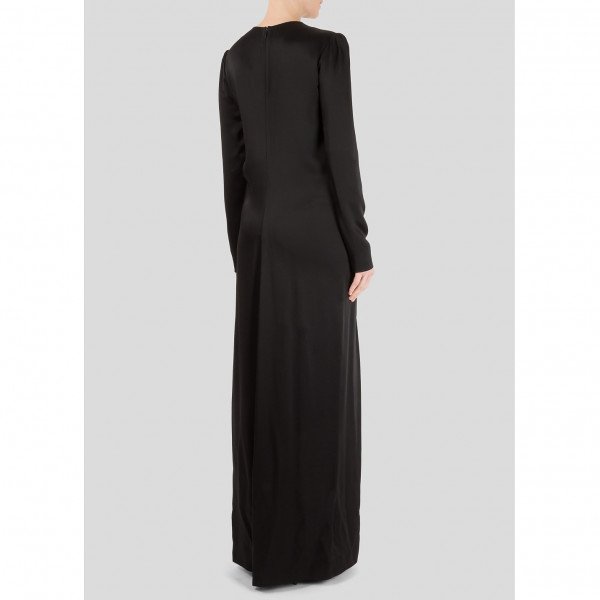 Saint Laurent Plunging V-Neck Gown