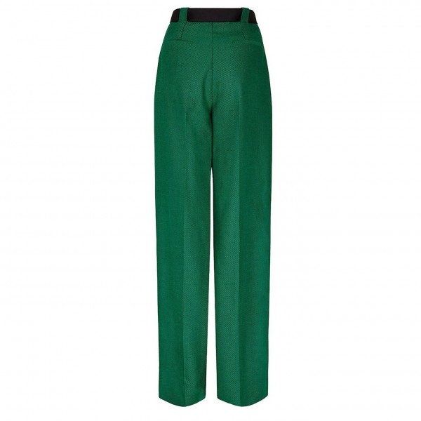 Amanda Wakeley Herringbone Wide Leg Trousers