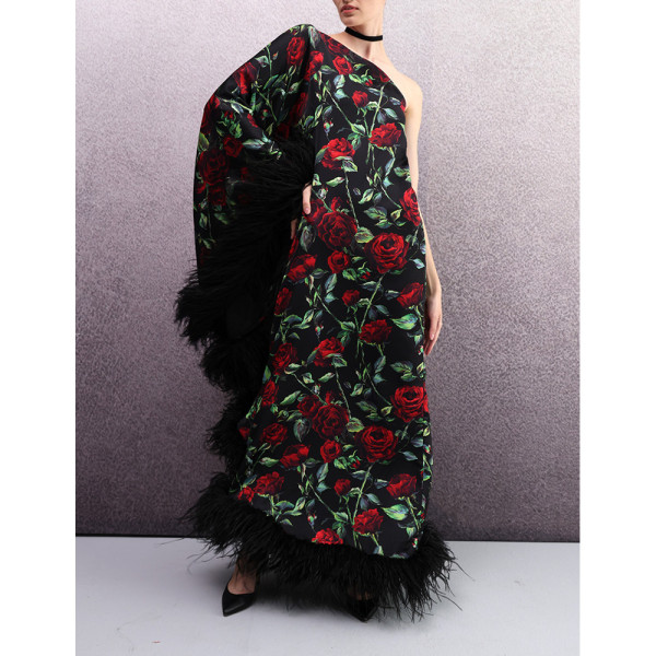 Joanna Andraos Glamourous Flourish Feather Dress