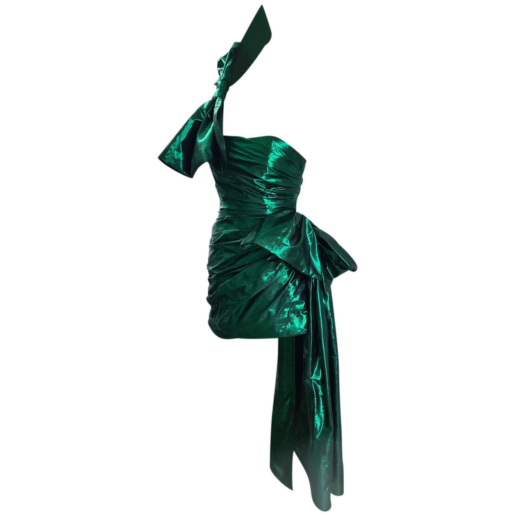 House Of Sheldonhall Metallic Asymmetrical Dress