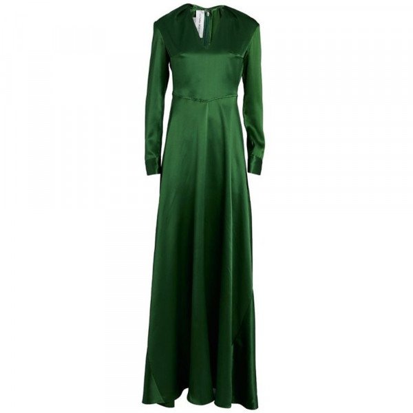 Victoria Beckham Silk Deep V-Neck Gown