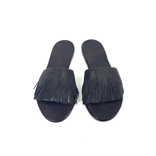Brunello Cucinelli Brunello Cucinelli Grey Beaded Slides