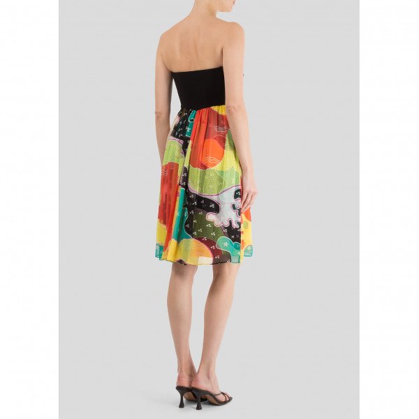 Diane von Furstenberg Strapless Printed Silk Dress