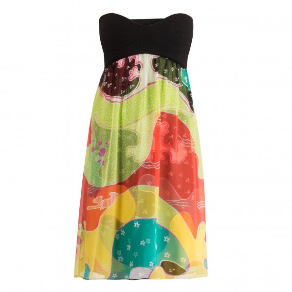 Diane von Furstenberg Strapless Printed Silk Dress