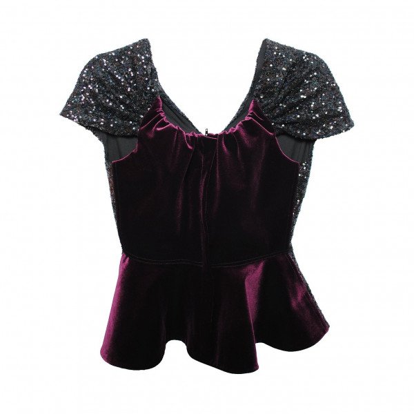 Emilio De La Morena Sequin & Velvet Top
