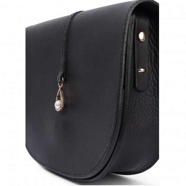 Paradise Row Midnight Black Leather Bag