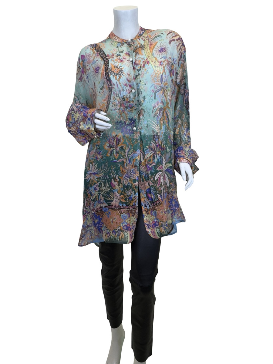 ETRO Floral Paisley Print Silk Blouse