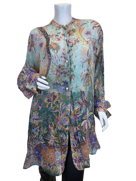 ETRO Floral Paisley Print Silk Blouse