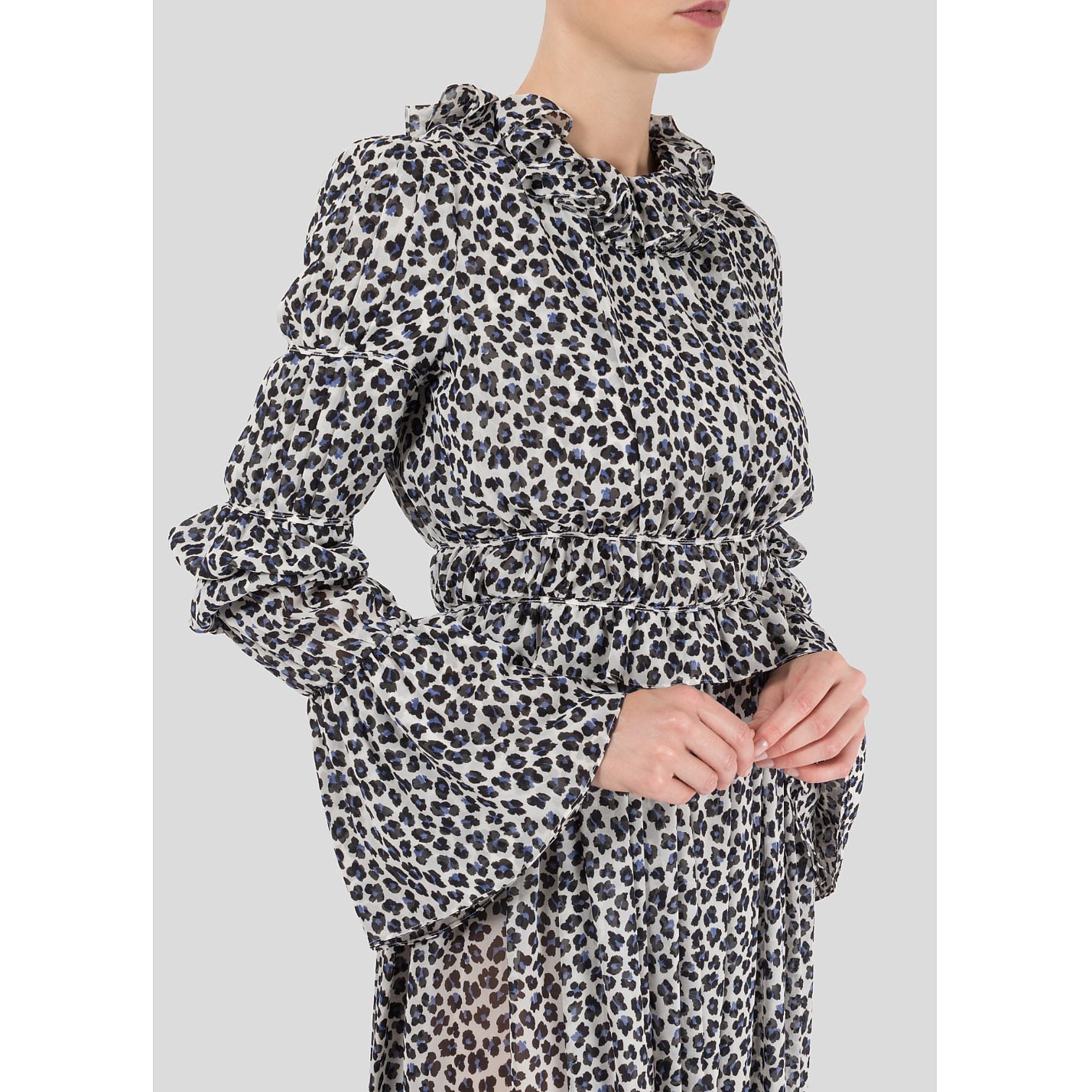 Starsica Leopard Print Ruffle Dress