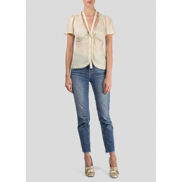 Chloé Embroidered Silk Top
