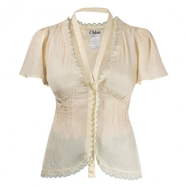 Chloé Embroidered Silk Top