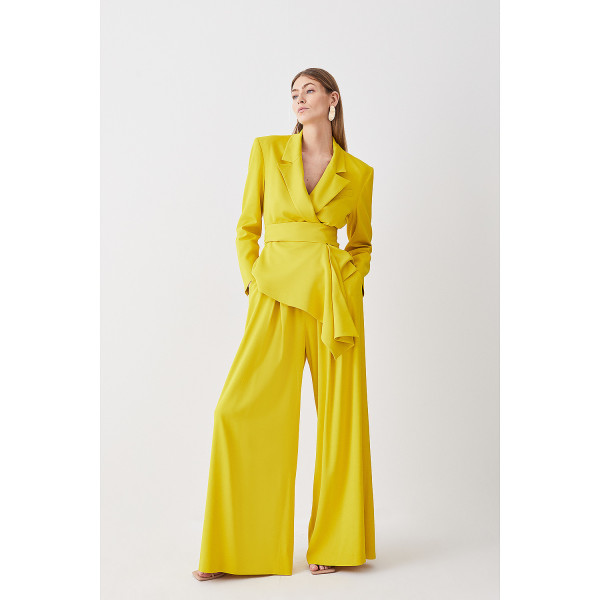 Karen Millen Pleat Detail Wide Leg Trouser