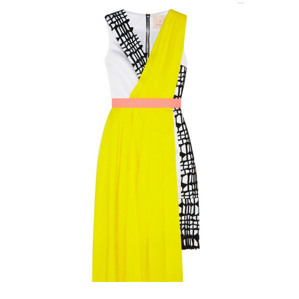 Roksanda Draped Colour-Block Neoprene Dress