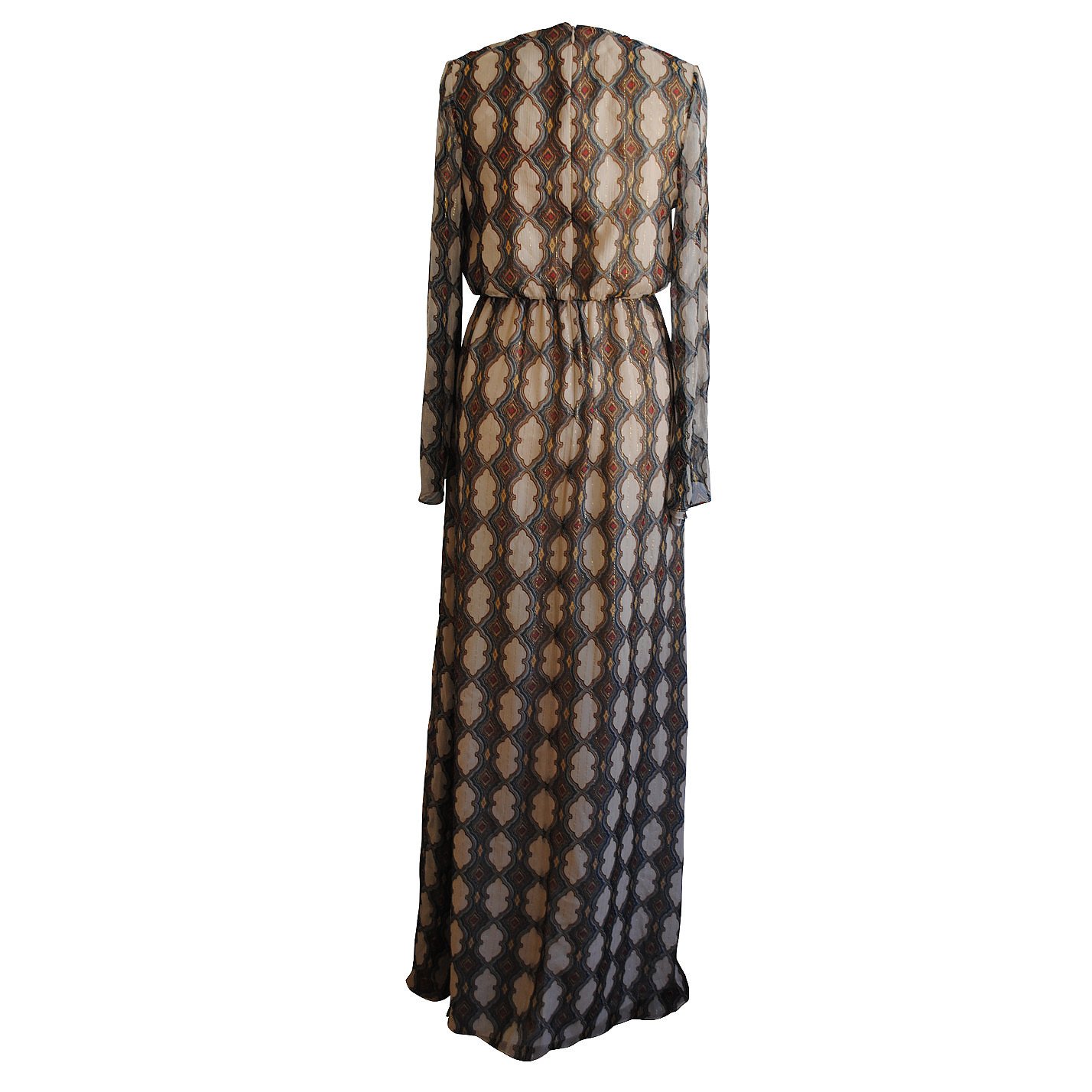Dhela Printed Bell Sleeve Gown