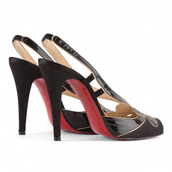 Christian Louboutin Satin and Patent Leather Pumps