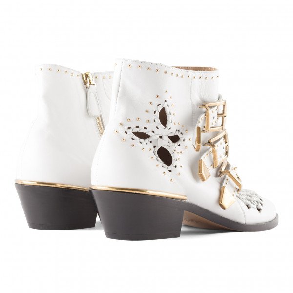 Chloé Gold Studded Ankle Boots