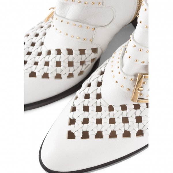Chloé Gold Studded Ankle Boots
