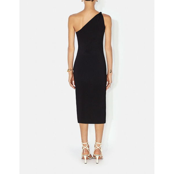 Galvan London Persephone One-Shoulder Midi Dress