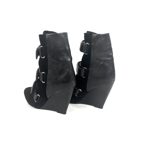 Isabel Marant Black Suede Bekett Wedge Boots