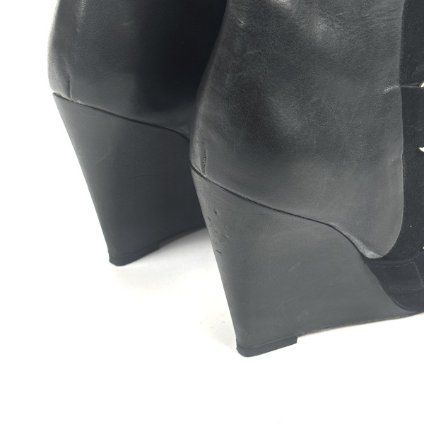 Isabel Marant Black Suede Bekett Wedge Boots