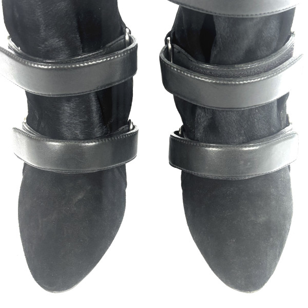 Isabel Marant Black Suede Bekett Wedge Boots