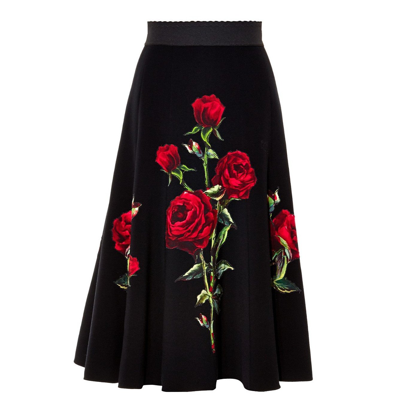 DOLCE & GABBANA Rose Printed Midi Skirt