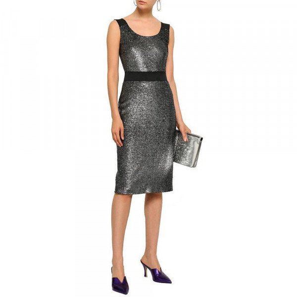 Moschino Metallic Fitted Dress