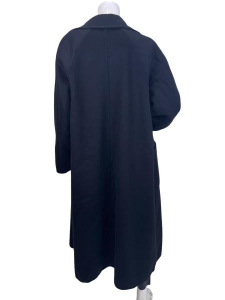 Max Mara Navy Wool Coat with Patch Pockets