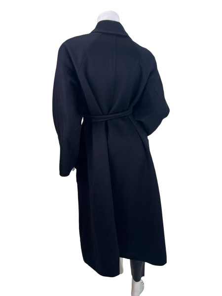 Max Mara Navy Wool Coat with Patch Pockets