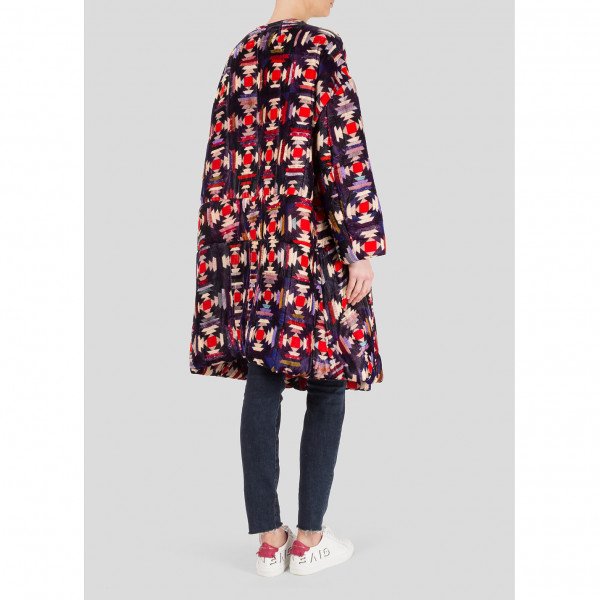 Rent Buy Isabel Marant Tao Long Quilted Printed Velvet Coat MY WARDROBE HQ